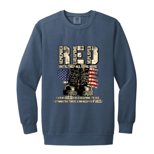 RED Design 1 Garment-Dyed Adult Crewneck Sweatshirt