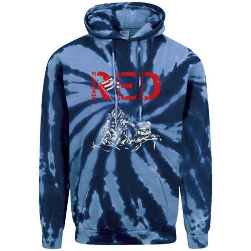 RED Design 9 Adult Tie-Dye Pullover Hoodie