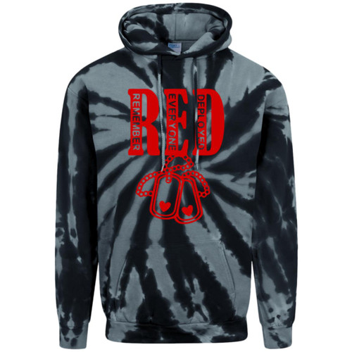RED Design 6 Adult Tie-Dye Pullover Hoodie