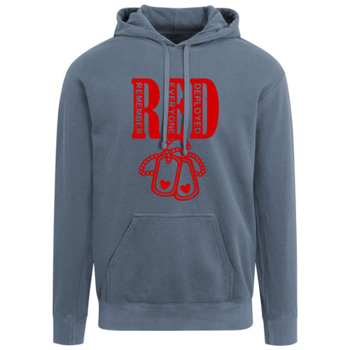 RED Design 6 Garment-Dyed Adult Hoodie
