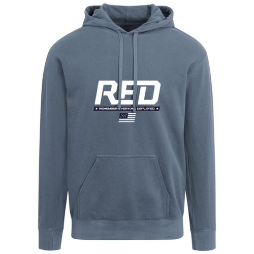 RED Design 2 Garment-Dyed Adult Hoodie