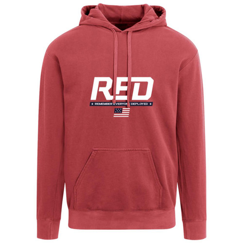 RED Design 2 Garment-Dyed Adult Hoodie