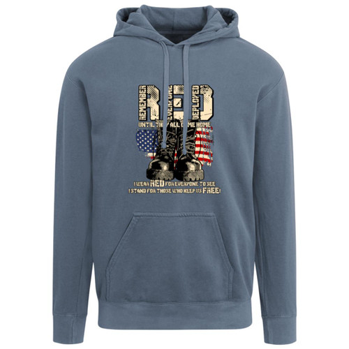 RED Design 1 Garment-Dyed Adult Hoodie