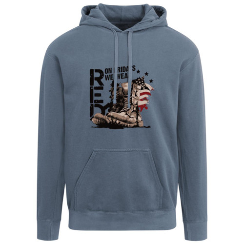 RED Design 10 Garment-Dyed Adult Hoodie