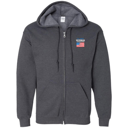 Army Vet Design 3 Zip Up Hooded Sweatshirt