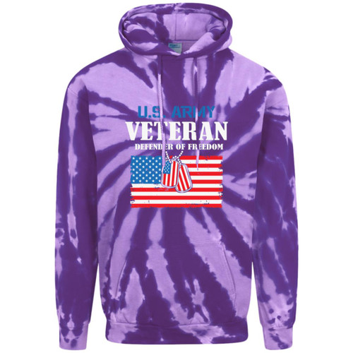Army Vet Design 3 Adult Tie-Dye Pullover Hoodie
