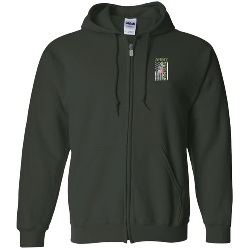  Army Vet Design 4 Zip Up Hooded Sweatshirt