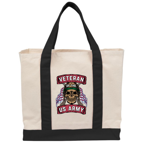 Army Vet Design 5 Cotton Canvas Two-Tone Tote