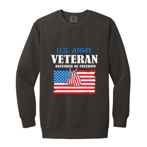 Army Vet Design 3 Garment-Dyed Adult Crewneck Sweatshirt