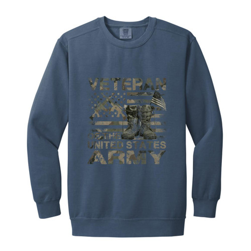 Army Vet Design 2 Garment-Dyed Adult Crewneck Sweatshirt