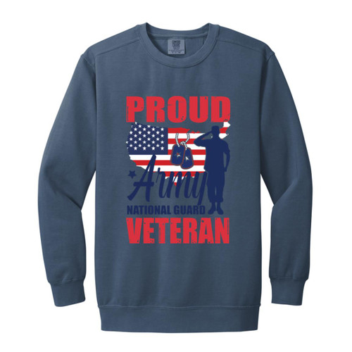 Army National Guard Vet Design 1 Garment-Dyed Adult Crewneck Sweatshirt