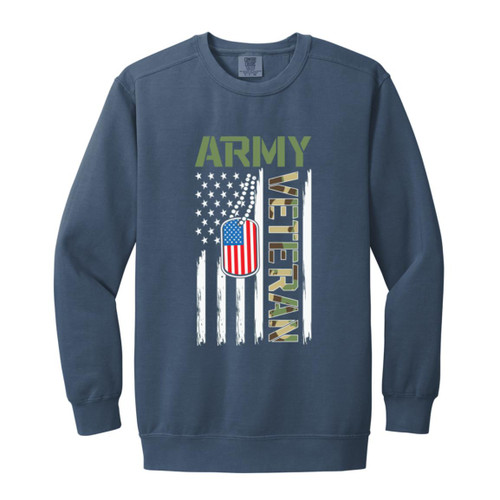  Army Vet Design 4 Garment-Dyed Adult Crewneck Sweatshirt