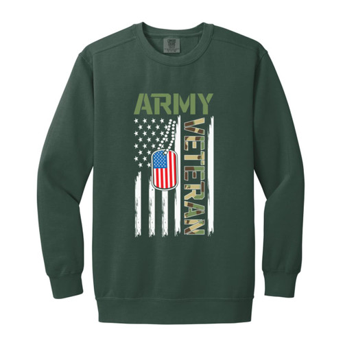  Army Vet Design 4 Garment-Dyed Adult Crewneck Sweatshirt