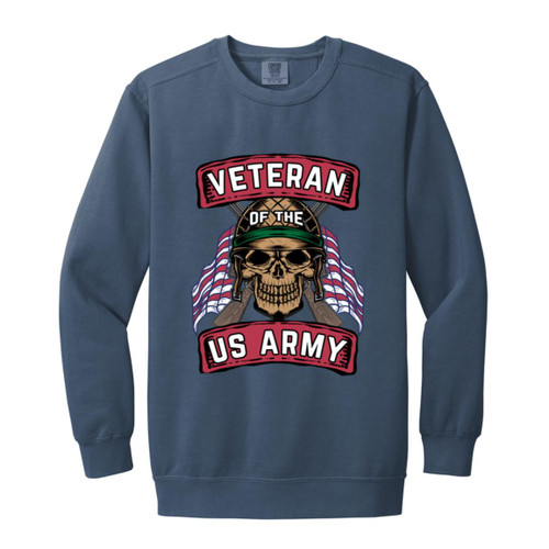 Army Vet Design 5 Garment-Dyed Adult Crewneck Sweatshirt