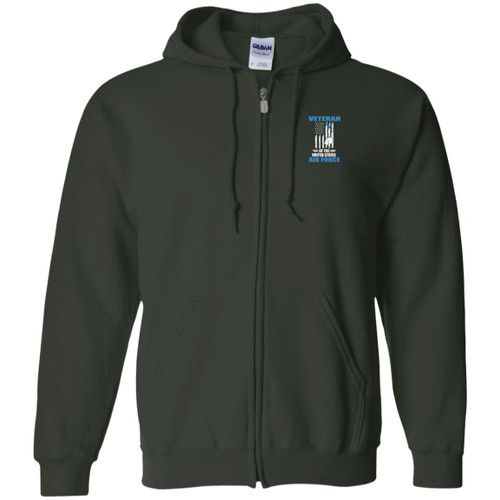 Air Force Design 3 Zip Up Hooded Sweatshirt