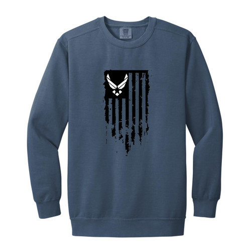 Air Force Flag Garment-Dyed Adult Crewneck Sweatshirt