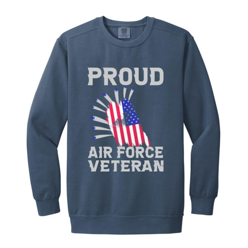 Air Force Design 4 Garment-Dyed Adult Crewneck Sweatshirt