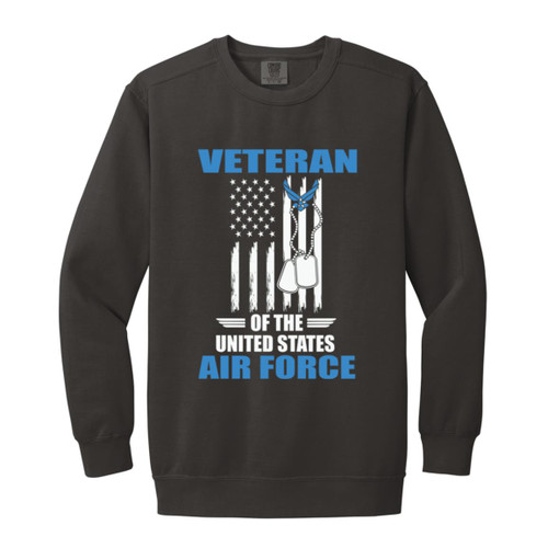 Air Force Design 3 Garment-Dyed Adult Crewneck Sweatshirt