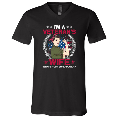 Im A Veterans wife whats your superpower Short Sleeve V-Neck T-Shirt