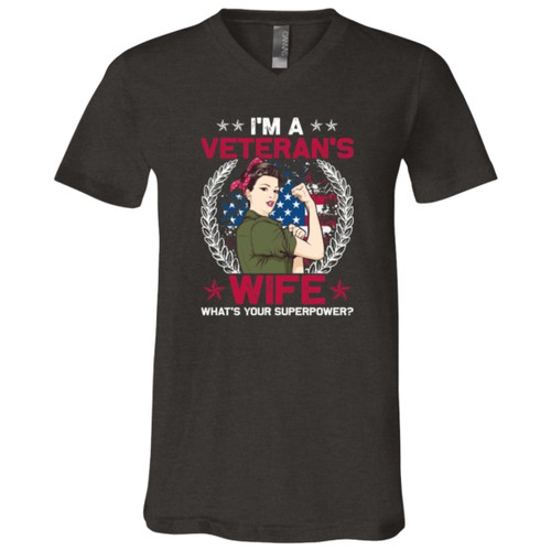 Im A Veterans wife whats your superpower Short Sleeve V-Neck T-Shirt