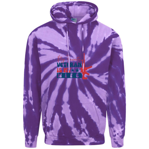 my favorite veteran is my wife Adult Tie-Dye Pullover Hoodie