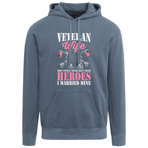 Vet Wife I married Mine Garment-Dyed Adult Hoodie