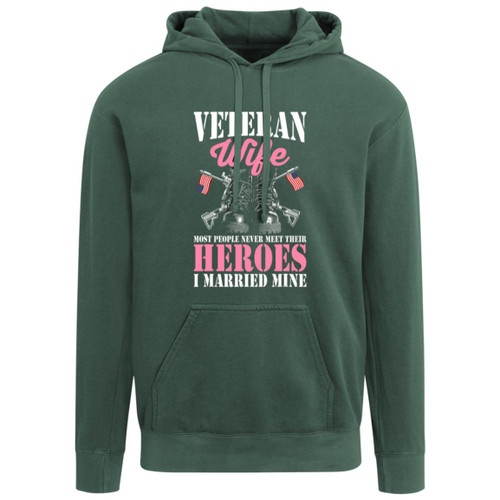 Vet Wife I married Mine Garment-Dyed Adult Hoodie