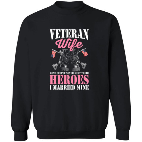 Vet Wife I married Mine Crewneck Pullover Sweatshirt