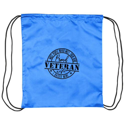 Proud Veteran Wife Drawstring Cinch Bag