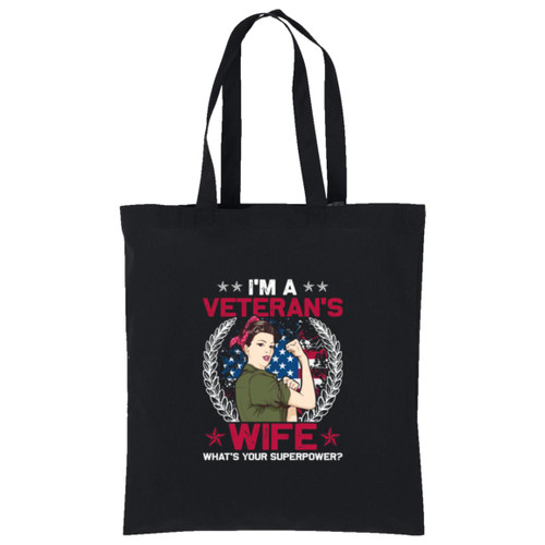Im A Veterans wife whats your superpower Cotton Tote