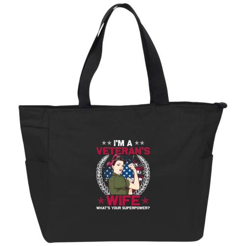 Im A Veterans wife whats your superpower Essential Zip Tote