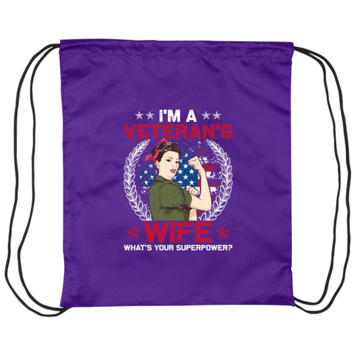 Im A Veterans wife whats your superpower Drawstring Cinch Bag