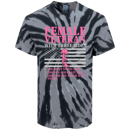 Female Veteran With 3 Sides Tie-Dye Tee