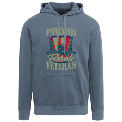 Proud Female Veteran Garment-Dyed Adult Hoodie