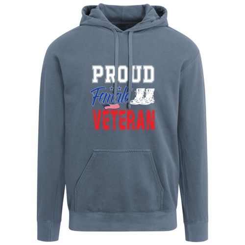 Proud female vet Garment-Dyed Adult Hoodie