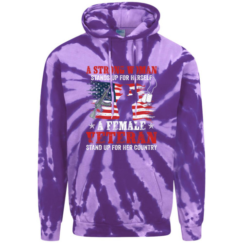 Strong Women Vet Adult Tie-Dye Pullover Hoodie
