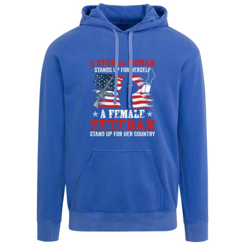 Strong Women Vet Garment-Dyed Adult Hoodie