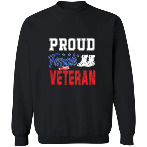 Proud female vet Crewneck Pullover Sweatshirt