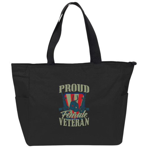 Proud Female Veteran Essential Zip Tote