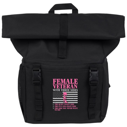 Female Veteran With 3 Sides 18-Can Backpack Cooler