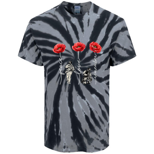 Never Forget Red poppies Tie-Dye Tee