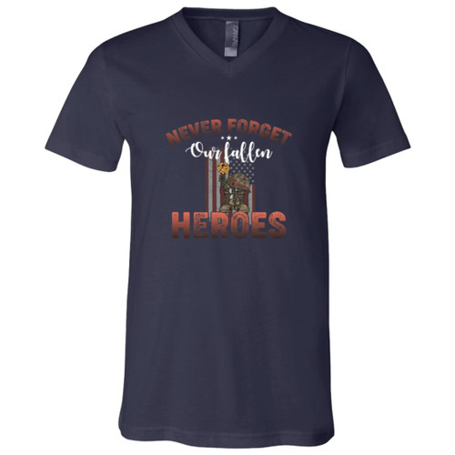 Never Forget Heros Short Sleeve V-Neck T-Shirt