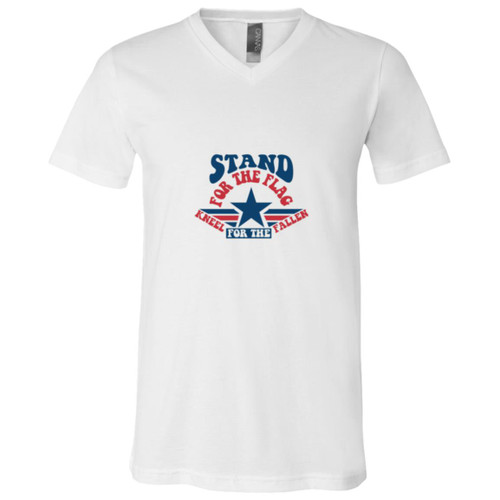 stand for the flag kneel for the fallen Short Sleeve V-Neck T-Shirt