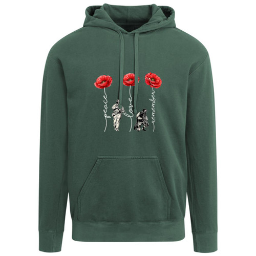 Never Forget Red poppies Garment-Dyed Adult Hoodie