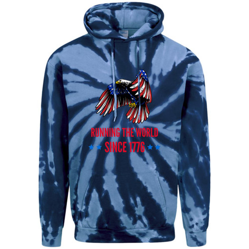 Running The World Adult Tie-Dye Pullover Hoodie
