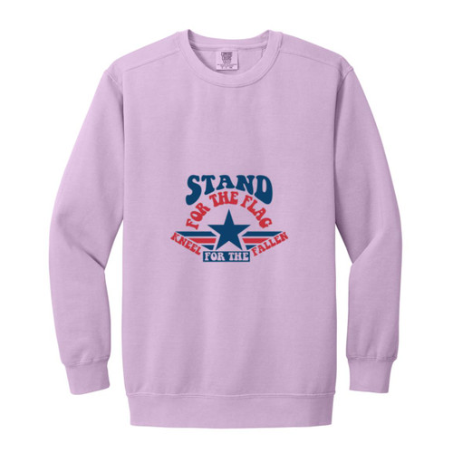 stand for the flag kneel for the fallen Garment-Dyed Adult Crewneck Sweatshirt
