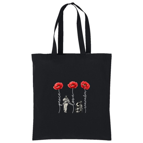 Never Forget Red poppies Cotton Tote