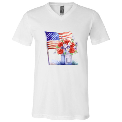 Vet Water Color Design 3 Short Sleeve V-Neck T-Shirt