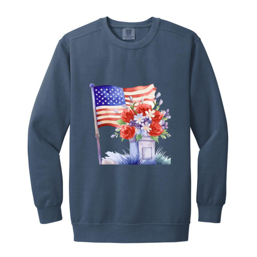 Vet Water Color Design 3 Garment-Dyed Adult Crewneck Sweatshirt