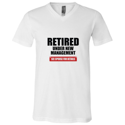 Retired see spouse for details Short Sleeve V-Neck T-Shirt